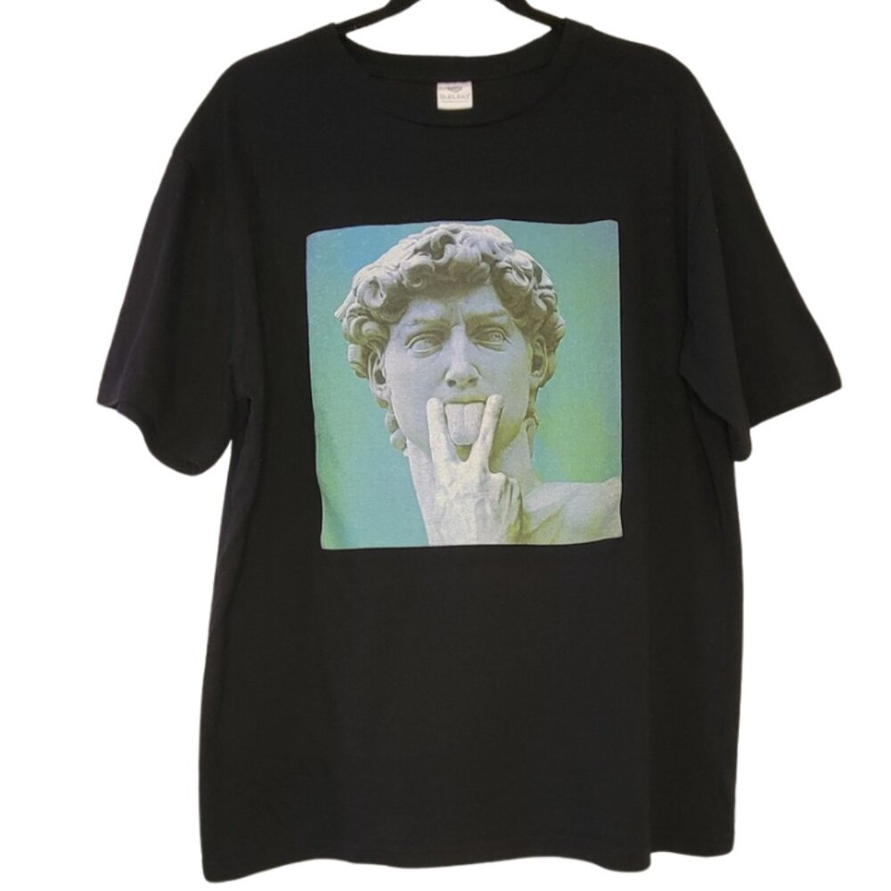 RARE Italian Sublima Naughty Snarky Graphic Tee David Eats Out, Unisex XXL